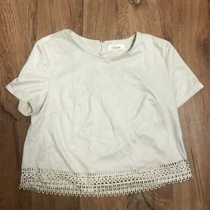 Suade cream colored crop top